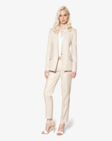 Beige Pant Suit For Women - White Female Suit, HD Png Download, Transparent PNG