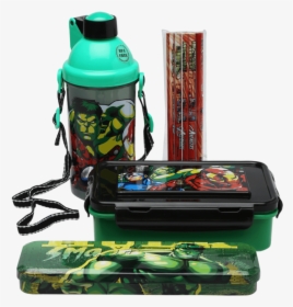 Boys Avengers Tiffin Box Water Bottle And Stationary - Small Appliance, HD Png Download, Transparent PNG