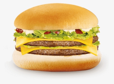 Double Cheese Burger Png - Double Cheeseburger Deluxe Mcdonalds, Transparent Png, Transparent PNG