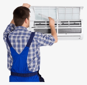 Male Technician Repairing And Cleaning Ac - Ac Repairing Transparent, HD Png Download, Transparent PNG