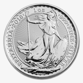 2018 Britannia Silver Coin 1 Oz Front - 2018 Britannia Silver Coin, HD Png Download, Transparent PNG