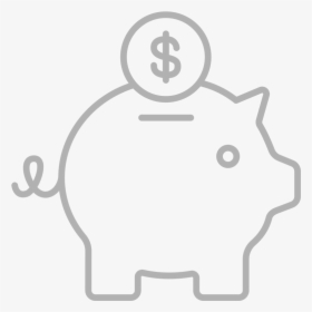Transparent Don T Litter Clipart - Free Piggy Bank Icon Grey Line, HD Png Download, Transparent PNG