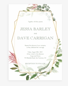 Botanical Invitation Template With - Geometric Wedding Invitation Template, HD Png Download, Transparent PNG