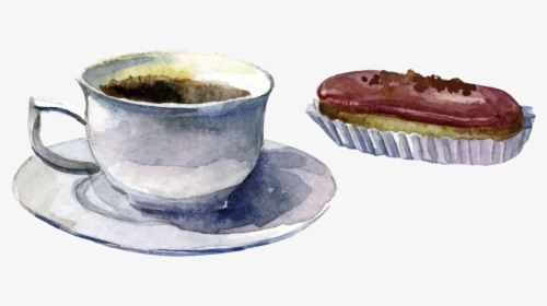 Coffee Bean Espresso Cafe Coffee Cup - Transparent Coffee Cup Watercolor, HD Png Download, Transparent PNG