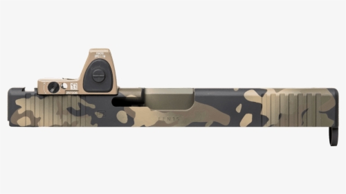 Trijicon Slide Cut With Camo Pattern Reprif Cerakote - Sniper Rifle, HD Png Download, Transparent PNG