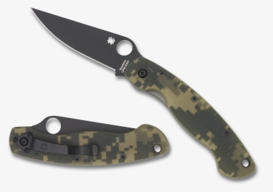 Spyderco Military Camo Black Blade, HD Png Download, Transparent PNG