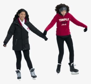 Two Temple Students Ice Skating - Ice Skating, HD Png Download, Transparent PNG