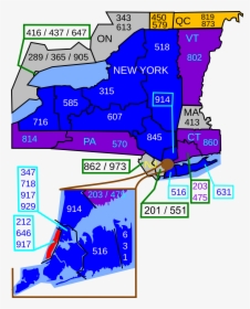 Ny Area Code Map, HD Png Download, Transparent PNG