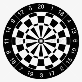 Dart Board Flat - Dart Board Clipart Black And White, HD Png Download, Transparent PNG
