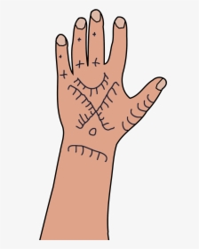 Transparent High Five Clipart - Hand With Tattoo Clip Art, HD Png Download, Transparent PNG
