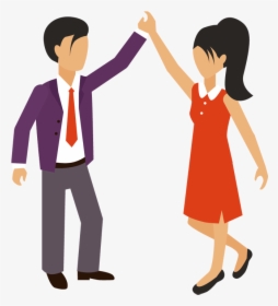 Excited Clipart Happy Man - Man And Woman Drawing, HD Png Download, Transparent PNG