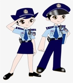 Cartoon Police Officer Animation - Security Guard Photo Animated, HD Png Download, Transparent PNG