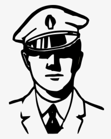 Drawing At Getdrawings Com - Black And White Officer, HD Png Download, Transparent PNG