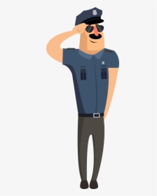 Police Officer Security Guard - Security Guard Cartoon Png, Transparent Png, Transparent PNG