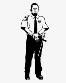 Security Guard Police Officer Royalty-free Clip Art - Security Guard Black And White, HD Png Download, Transparent PNG