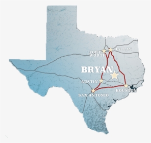 Map Of Texas - Bryan Tx On A Map, HD Png Download, Transparent PNG