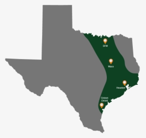 Service Area Map Final - Fort Worth On Texas Map, HD Png Download, Transparent PNG