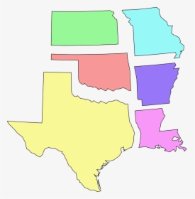 Usa, States, South Central, Map, Texas, Oklahoma - Trinity River On A Texas Map, HD Png Download, Transparent PNG