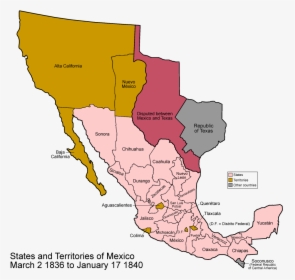Texas And To Png - Mexico 1846, Transparent Png, Transparent PNG