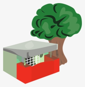 Tree, House, Shack, Building, Home - Cartoon, HD Png Download, Transparent PNG