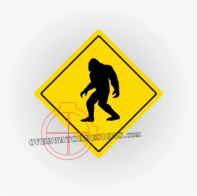 Sasquatch Crossing Street Sign Sticker - S Turn Road Sign, HD Png Download, Transparent PNG