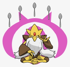 Mega Alakazam Lifts Some Spoons For Your Entertainment - Alakazam Mega Png, Transparent Png, Transparent PNG