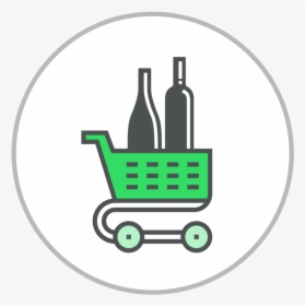 Transparent Wine Glass Icon Png - Green Shopping Cart Png, Png Download, Transparent PNG