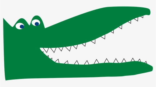 Crocodile, Lizard, Eyes, Green, Mouth, Sharp, Dangerous - Crocodile Cartoon Open Mouth, HD Png Download, Transparent PNG