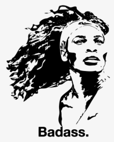 Serena Badass - Serena Williams Stencil, HD Png Download, Transparent PNG