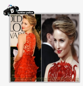 ظهرت Dianna Agron في فستان أحمر ناري من تصميم Giles - Dianna Agron Golden Globes 2012, HD Png Download, Transparent PNG