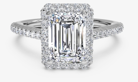 Rectangle Diamond Ring With Diamond Band, HD Png Download, Transparent PNG