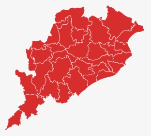Orissa Districts Blank Red - Jharsuguda In Odisha Map, HD Png Download, Transparent PNG