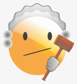 Emoticon, Smiley, Judge, Justice, Court, Hammer, Fair - Judge Smiley Animated, HD Png Download, Transparent PNG