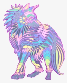 Rainbow Pastel Hyena - Illustration, HD Png Download, Transparent PNG