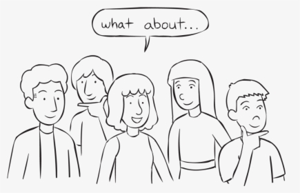 Group Of People Thinking About Their Response To The - Line Art, HD Png Download, Transparent PNG