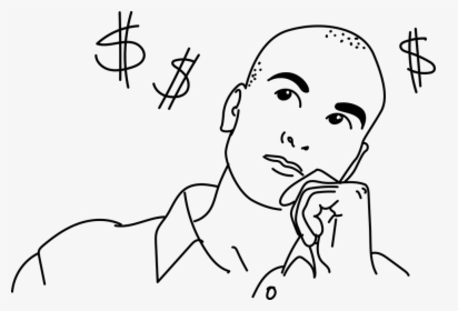 Man, Thinking, Signs, Money, Think, Guy, Portrait - Hombre Pensando Para Dibujar, HD Png Download, Transparent PNG