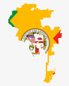 Flag Map Of Los Angeles, California - Los Angeles Flag Map, HD Png Download, Transparent PNG