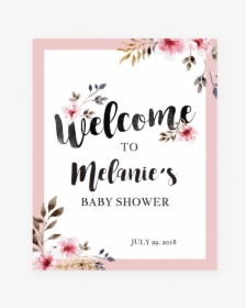 Blush Flowers Welcome Sign For Shower Party By Littlesizzle - Decorate A Onesie Baby Shower Sign, HD Png Download, Transparent PNG