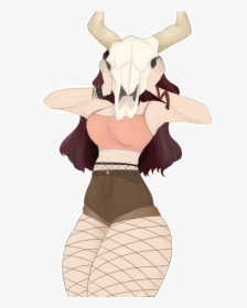 Cow Skull Png - Thicc Anime Girl Transparent, Png Download, Transparent PNG