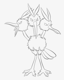 Dodrio Lineart - Doduo Lineart, HD Png Download, Transparent PNG
