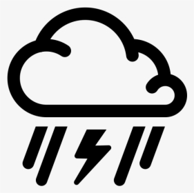 Simple Weather Icons2 Mixed Rain And Thunderstorms - Transparent Background Bad Weather Icon, HD Png Download, Transparent PNG
