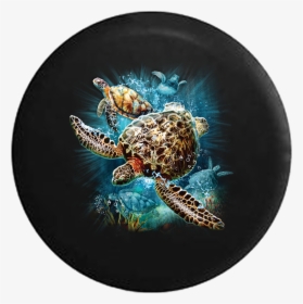 Salt Water Sea Turtle Family Swimming In The Ocean - Camisetas De Tortugas Marinas, HD Png Download, Transparent PNG