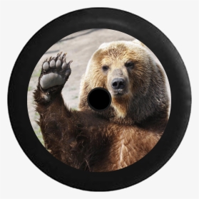 Jeep Wrangler Jl Backup Camera Waving Brown Grizzly - Waving Bear, HD Png Download, Transparent PNG