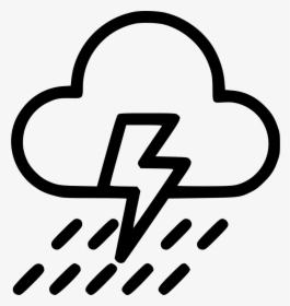 Weather Thunder Cloud Rain Cloudy Lightning - Thunder Black And White, HD Png Download, Transparent PNG