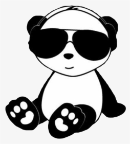 Chill Panda Cute Kawaii Black White Animal Bear Paw - Panda Clipart Black And White, HD Png Download, Transparent PNG