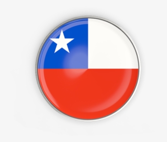Round Button With Metal Frame - Chile Flag Circle Png, Transparent Png, Transparent PNG