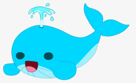 Kawaii Blue Whale Spouting - Cartoon, HD Png Download, Transparent PNG