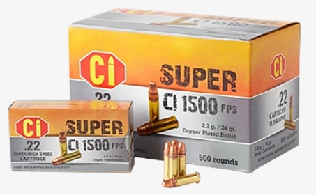 22lr 34grn Copper High Velocity Ammunition - Bullet, HD Png Download, Transparent PNG