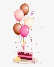Graphic Royalty Free Download Baloon Vector Cake Balloon - Happy Birthday, HD Png Download, Transparent PNG