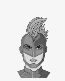 Captain Marvel Face Drawing, HD Png Download, Transparent PNG